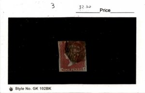 Great Britain, Postage Stamp, #3 Used, 1841 Queen Victoria (AH)