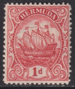 1928 Bermuda Caravel 1 pence issue Wmk 4 MLH Sc# 83 Type III CV $17.00 Stk #1