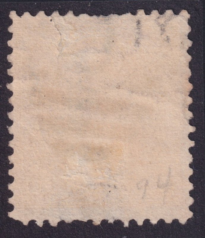 US 260 50c orange JEFFERSON USC THIN BY HINGE ON BACK MISSING PERFS TORN AT TOP