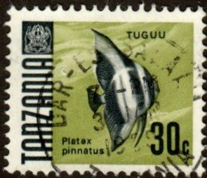 Tanzania 23 - Used - 30c Batfish (1967) (2)