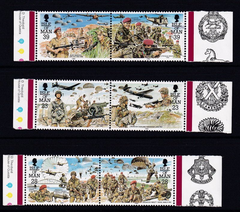 Isle of Man #500a-504a MNH CV$5.40 Parachute Regiment Planes Falkland