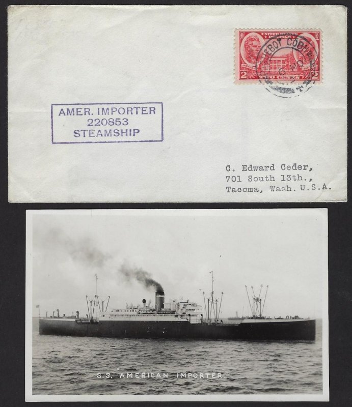 US IRELAND 1937 POSTED AT SEA PAQUEBOT COBH COUNTY CORK ON STEAMSHIP SS AMERICAN