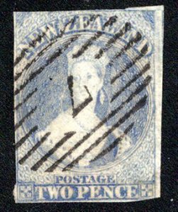 New Zealand #22c   Used, F/VF, 2p Grey Blue, CV $1000.00 .....  4330022