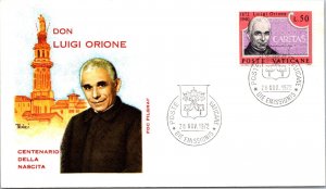 Vatican FDC 1972 - Birth Centenary, Don Luigi Orione - Filgraf Cachet - F30763