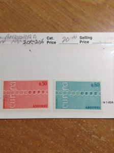 Andorra  (French)  # 205-06  MNH