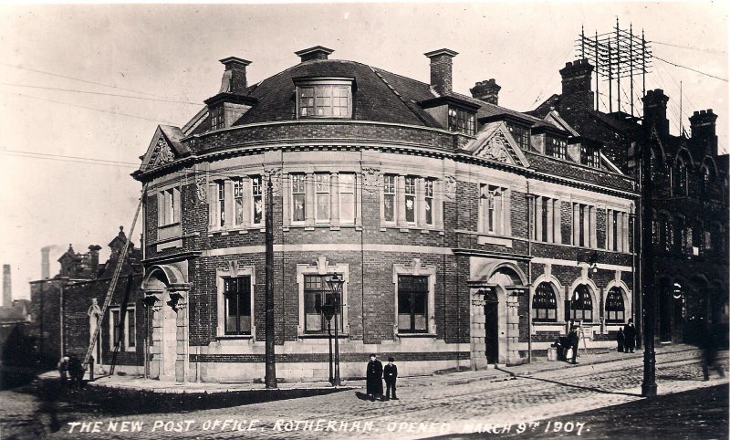 ROTHERHAM POST OFFICE - OFFICIAL PO PHOTOGRAPH 1907 Yorkshire