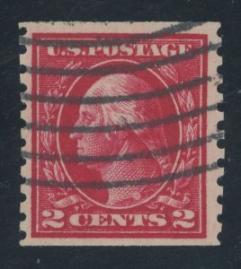 USA 454 - 2 cent Rotary Coil - Single Line Wmk - Red Type II - VF Used single