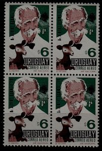 Uruguay C303 MNH bl.of 4 Animals/Schweitzer SCV3.40