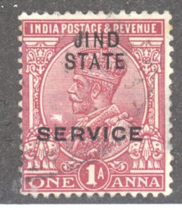 India- Convention States, Jhind, Scott #o27, Used