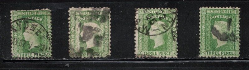 NEW SOUTH WALES Scott # 63 Used x 4 - Queen Victoria - CV $28