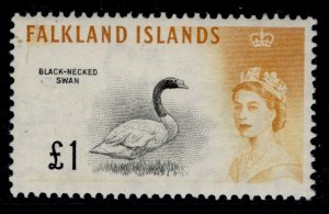 FALKLAND ISLANDS QEII SG207, £1 black & orange-yellow, M MINT. Cat £55.