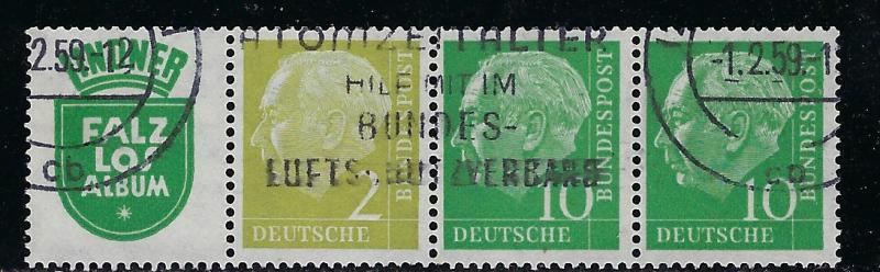 Germany Bund Scott # 702, 708 (2), label R5, used, se-tenant, W10