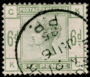 Sg194, 6d dull green, FINE used, CDS. Cat £230.