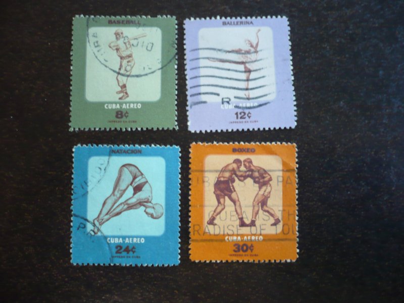 Stamps - Cuba - Scott#C158-C161 - Used Set of 4 Stamps