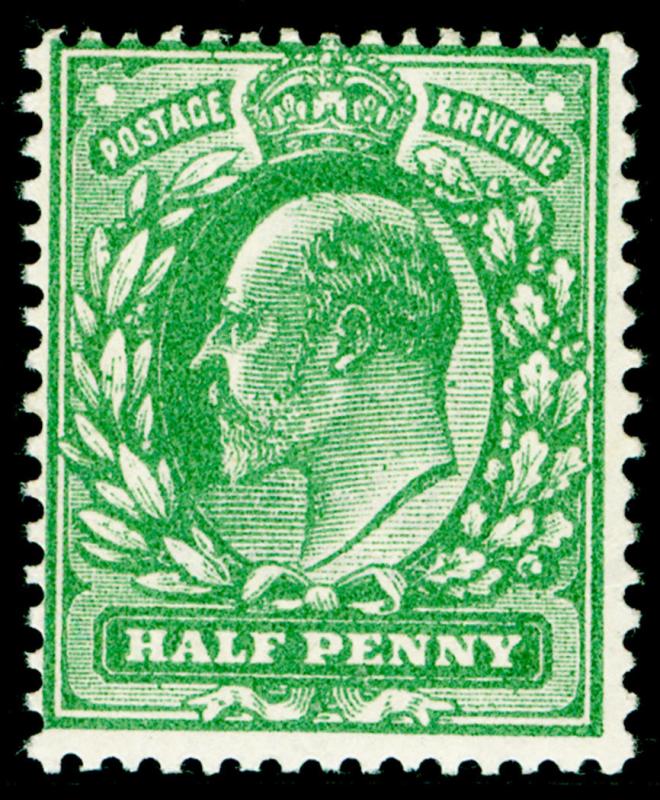 SG279a SPEC M4(3), ½d dp dull green (very blotchy print) NH MINT Cat £1100. (RC)