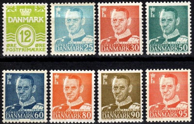 Denmark #333-41  F-VF Unused CV $10.80  (X2354)