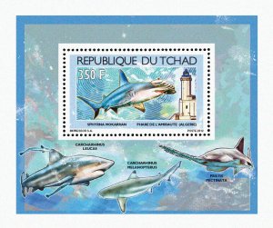Chad 2012 Imperf. Sharks & Lighthouses Full No. 2539 A- 2542 A - BL. 423 - 426-