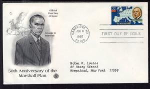 US 3141 Marshall Plan PCS Typed FDC