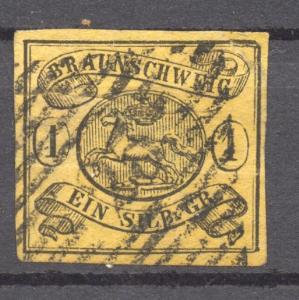 States, Braunschweig 1853 Mi. 6 a,  faults