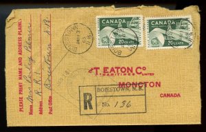 ?BOISETOWN, N.B. Registered boxed H/S 1965 Canada cover
