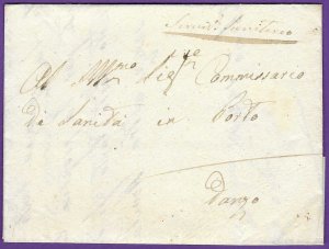 1849 Italy FLS, Sanitary Dept. Mail To The Health Commissioner In Port of Danzo