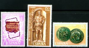 SPAIN Scott 1529-1531, MNH** Founding of Leon set 1968, seal and coin on stamps