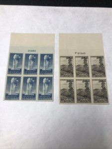 US 756-65 NATIONAL PARKS 1C Thru 10C Imperf Plate Blocks Of 6 Beautiful Set.