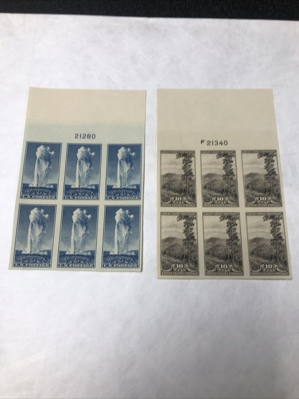 US 756-65 NATIONAL PARKS 1C Thru 10C Imperf Plate Blocks Of 6 Beautiful Set.