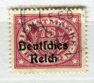 GERMANY; BAVARIA 1920 early Official Optd. issue fine used 75pf. value