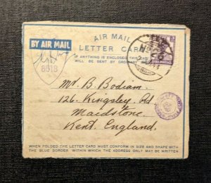 1944 Soldiers Mail FPO No 26 Allepo India Censored Airmail Cover England