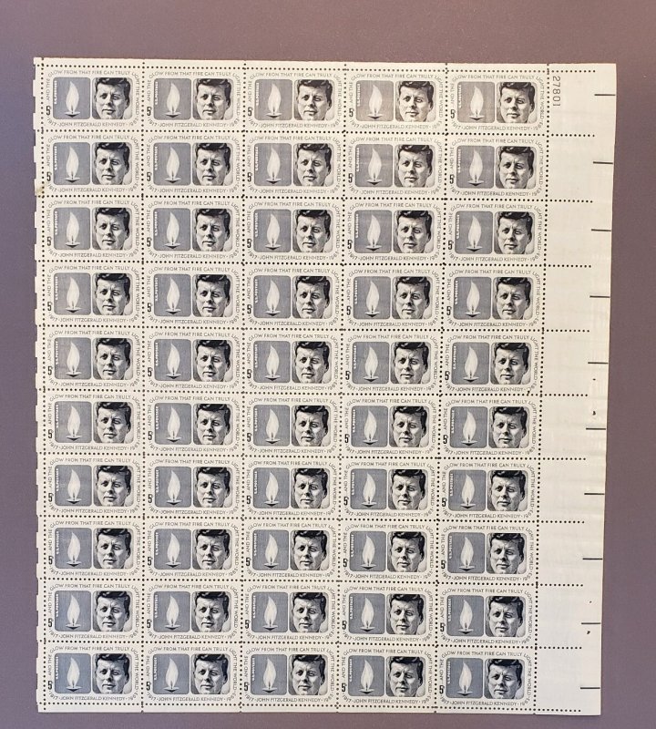 1246, Kennedy, Unused Sheet, Scuff on Reverse see pic, CV $25.00