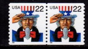 #3353 Uncle Sam WAG Coil Pair - MNH