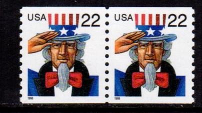 #3353 Uncle Sam WAG Coil Pair - MNH