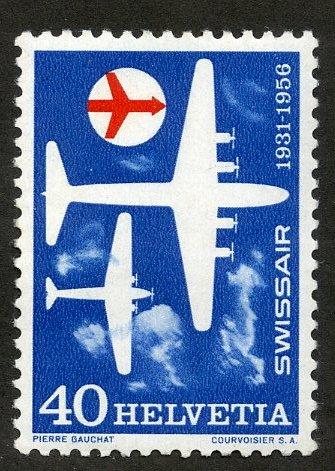 SWITZERLAND 358 MH SCV $1.35 BIN $.60 SWISS AIR