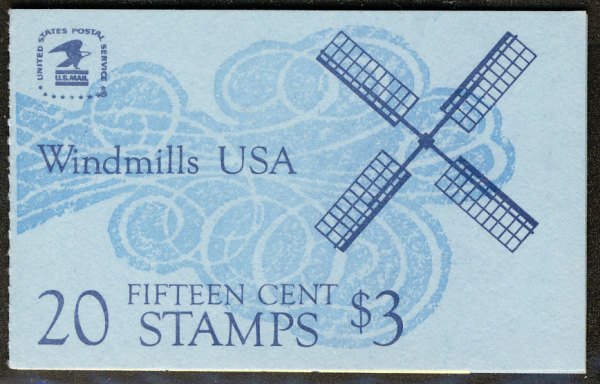 US #1742a COMPLETE BOOK, BK135, Windmills,  VF/XF mint never hinged, SUPER SE...