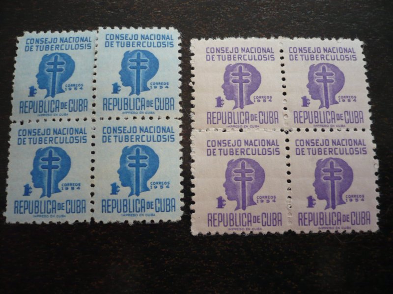 Stamps - Cuba - Scott# RA22-RA25 - Mint Hinged Set of 4 Stamps in Blocks of 4