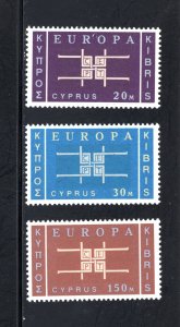 Cyprus, SC# 229-231,   VF,  Unused, Original Gum CV $64.00 .... 1580191