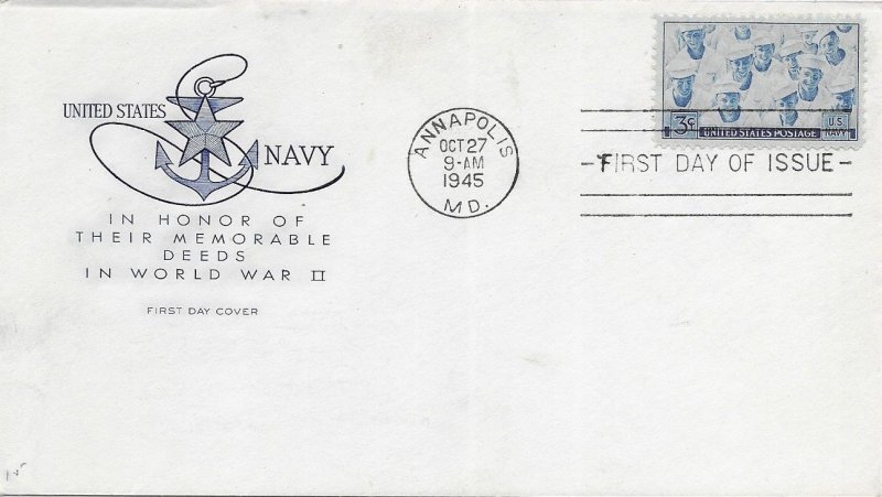 1945 FDC, #935, 3c U.S. Navy, House of Farnam