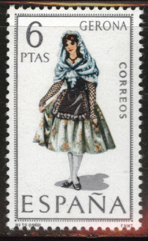 SPAIN Scott 1409 MNH** Gerona regional costume 1968