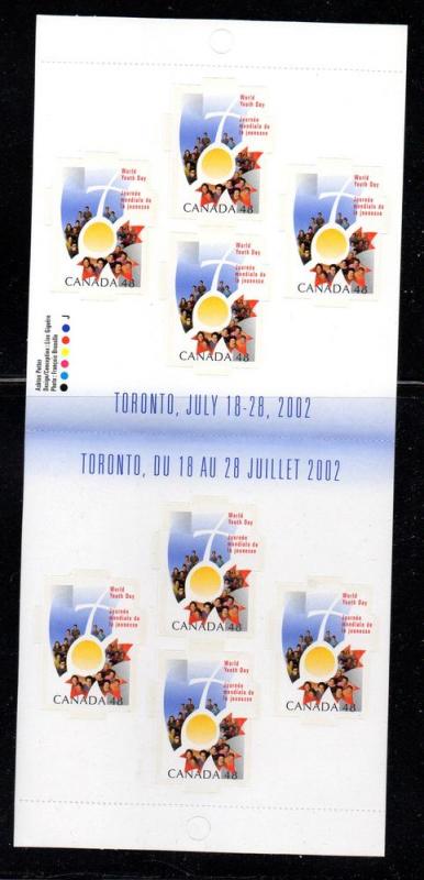 Canada Sc 1957a 2002 48 c World Youth stamp booklet mint NH