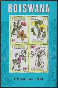 BOTSWANA SC#131a Christmas Souvenir Sheet (1974) MNH