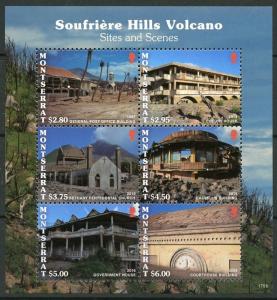 Montserrat 2017 Soufriere Hills Volcano Standorte & Scenes Blatt Postfrisch