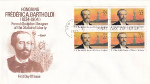 1985, Honoring Frederic A. Bartholdi, Block/4, Art Master, FDC (E13534)