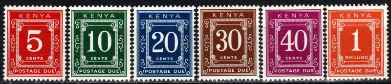 Kenya #J1b-J7b  MNH CV $50.00 (P673)