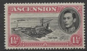 ASCENSION- Scott 42A - The Pier -1949 - MNH - Single 1.1/2d Stamp