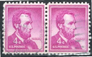 U.S.A.; 1954: Sc. # 1036;  Used Se-Tenant Single Stamps