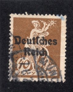 Bavaria 1920 40pf Overprint, Scott 261 used, value = $1.60