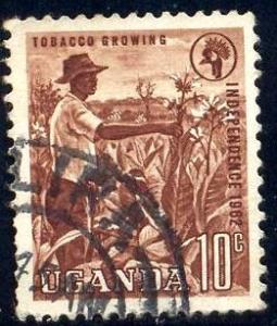 Tobacco Growing, Uganda stamp SC#84 used