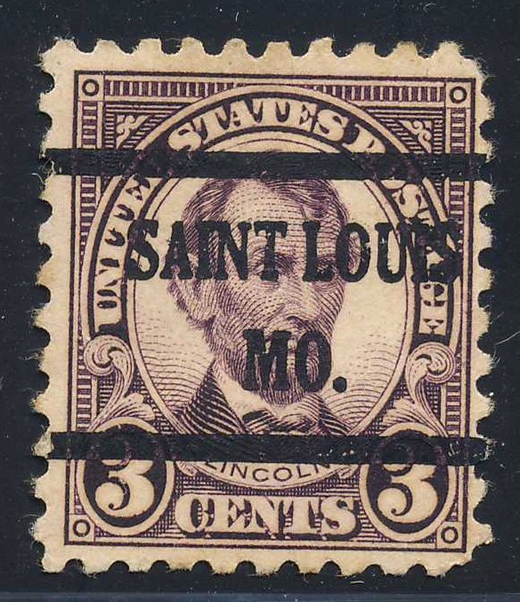 Saint Louis MO, 584-43 Bureau Precancel, 3¢ Lincoln