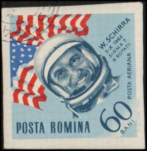 Romania C157 - Cto - 60b W. M. Schirra (Imperf) (1964)